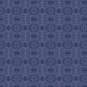 Doodled Lace with dark blue background