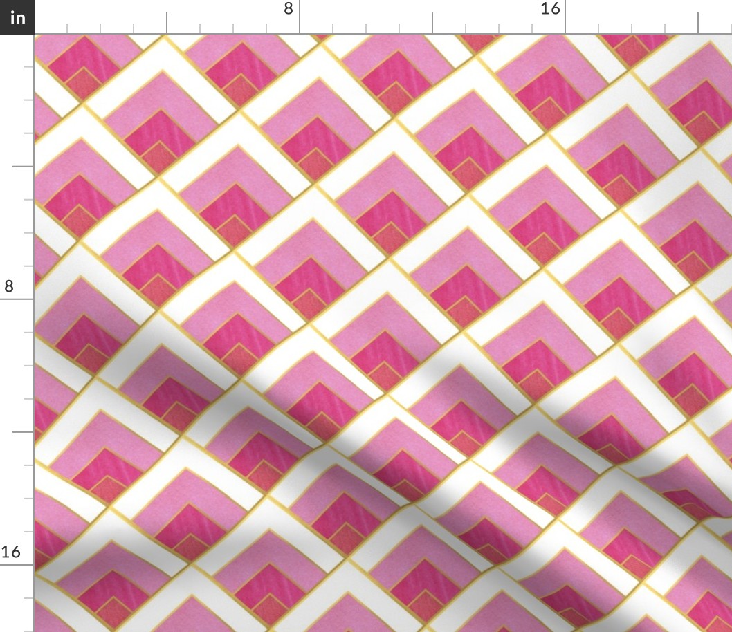 Pink Diamond Art Deco Diamond Pattern 