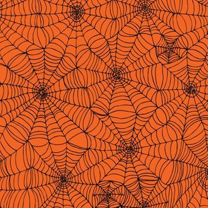 Spiderwebs - black on orange