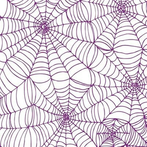 Spiderwebs - purple on white