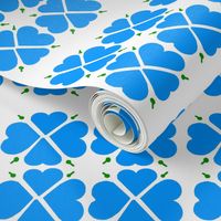 Blue Geometric Clovers