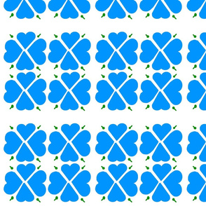 Blue Geometric Clovers