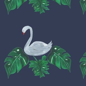 Swan on Leaves