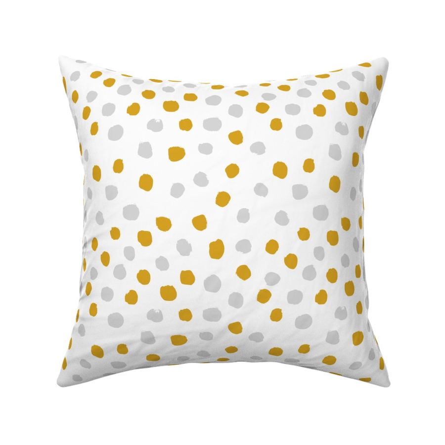 yellow and grey dots coordinate mustard and grey dots fabric