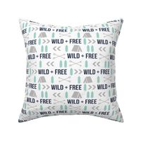 woodland boys design mint grey navy blue bear moose forest arrow kids nursery baby print 