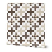 crosses swiss cross plus brown and tan cross fabric kids cute baby nursery