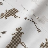 moose and arrows checks outdoors fabric kids nursery baby brown and tan