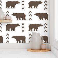 bears brown bears chevron stripes boys nursery baby kids outdoors fabric camping