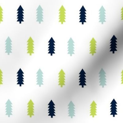 trees forest woodland camping outdoors baby boy nursery navy mint lime green kids nursery fabric