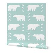 bear mint bears fabric baby boy nursery kids bear fabric 