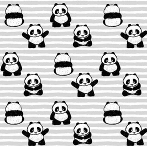 little pandas on stripes || pandamonium