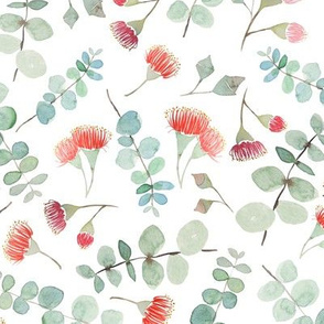 Watercolor eucalyptus silver scatter