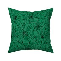 Spiderwebs - black on green