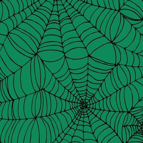 Spiderwebs - black on green