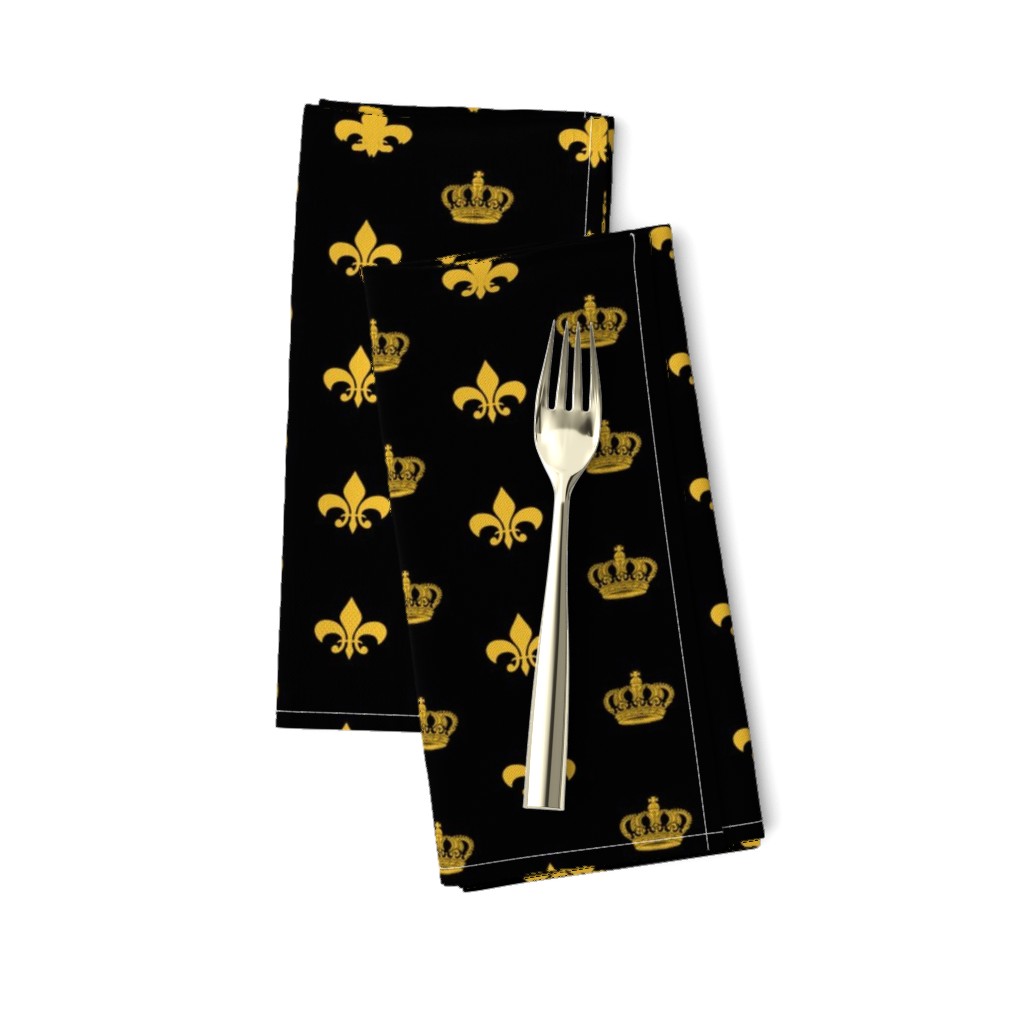 Black and Gold Crowns and Fleur de Lis