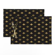 Black and Gold Crowns and Fleur de Lis