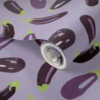 16-13N Eggplant Vegetable || Food  Garden Gardener  Purple Lilac Green Lavender Aubergine _Miss Chiff Designs