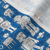 Robot Pattern - blue and white