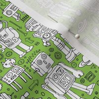 Robot Pattern - green and white