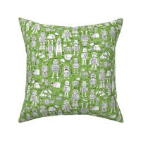 Robot Pattern - green and white