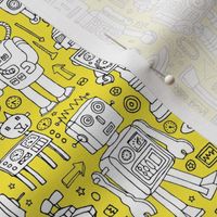 Robot Pattern - yellow and white