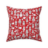 Robot Pattern - red and white