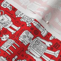 Robot Pattern - red and white