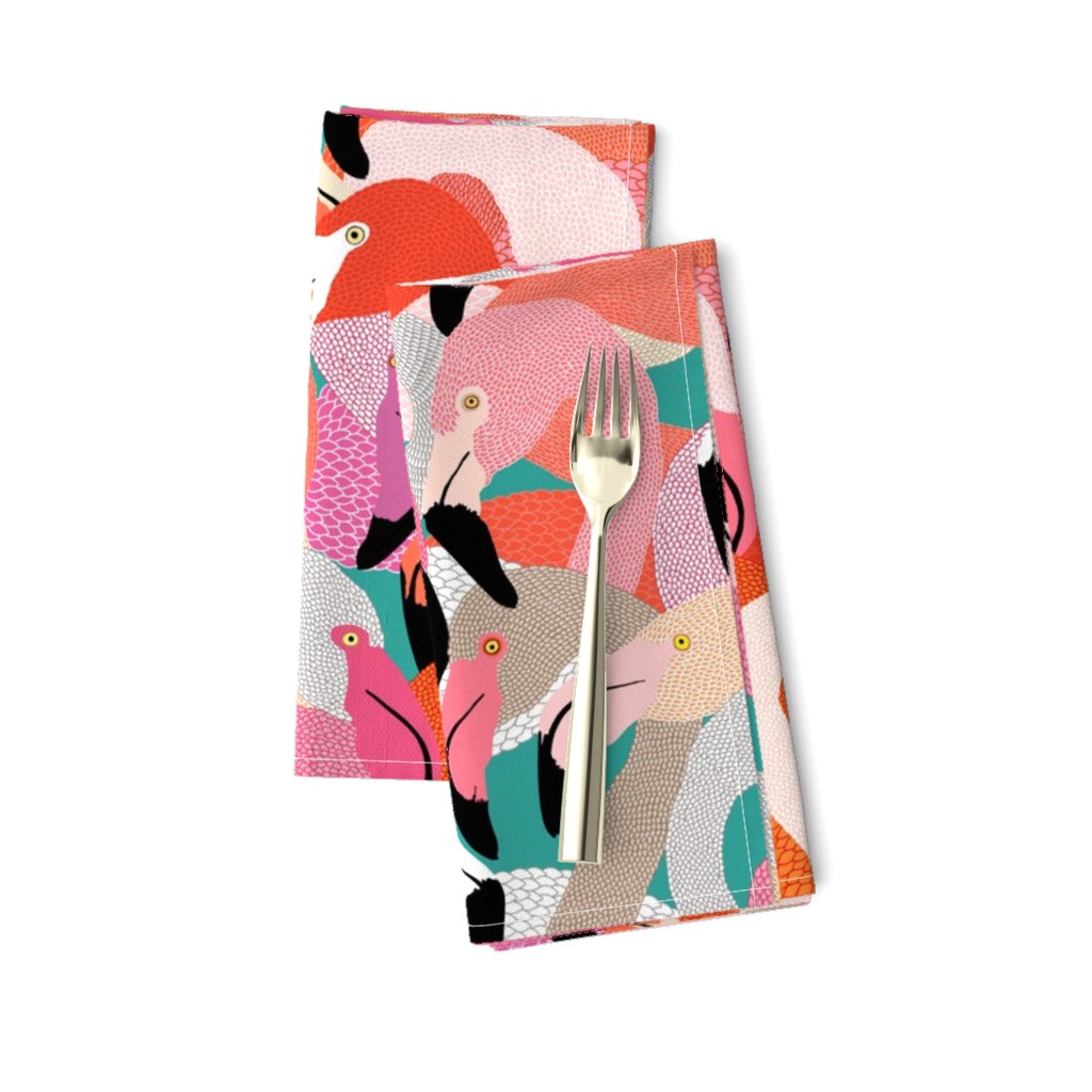 Flamingoes in Orange and Pink - EXTRA LARGE