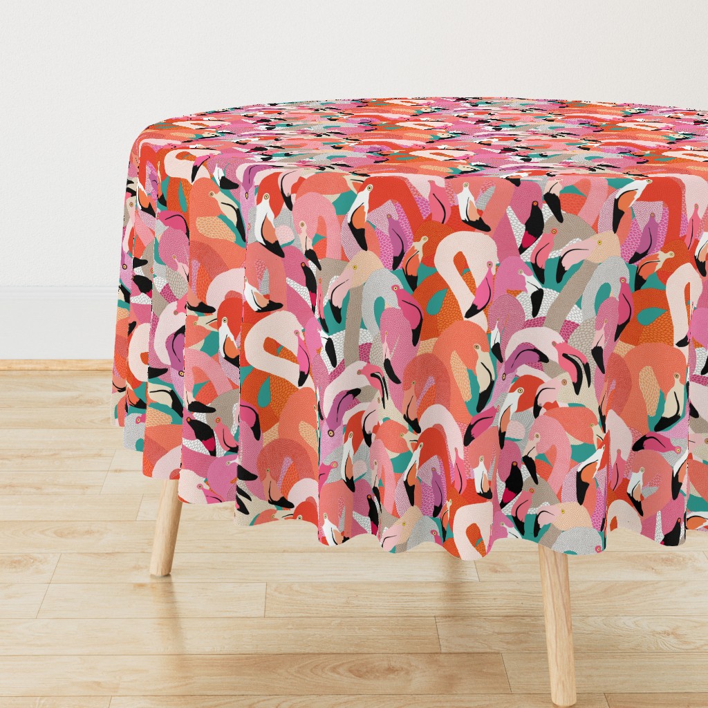 Flamingoes in Orange and Pink - EXTRA LARGE