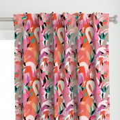 Flamingoes in Orange and Pink - EXTRA LARGE