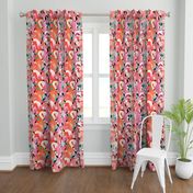 Flamingoes in Orange and Pink - EXTRA LARGE