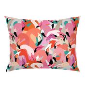 Flamingoes in Orange and Pink - EXTRA LARGE