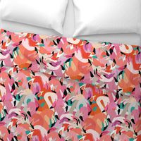 Flamingoes in Orange and Pink - EXTRA LARGE