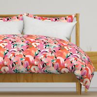 Flamingoes in Orange and Pink - EXTRA LARGE