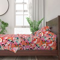 Flamingoes in Orange and Pink - EXTRA LARGE