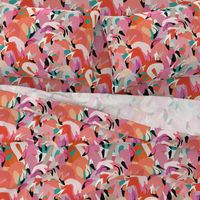 Flamingoes in Orange and Pink - EXTRA LARGE