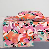 Flamingoes in Orange and Pink - EXTRA LARGE