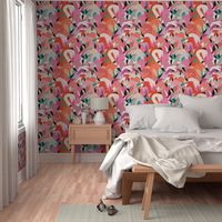 Flamingoes in Orange and Pink - EXTRA LARGE