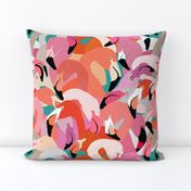 Flamingoes in Orange and Pink - EXTRA LARGE