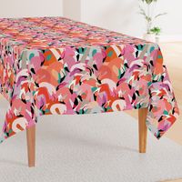 Flamingoes in Orange and Pink - EXTRA LARGE