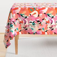 Flamingoes in Orange and Pink - EXTRA LARGE