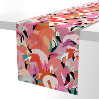 Flamingoes in Orange and Pink - EXTRA LARGE