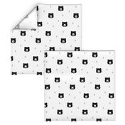 Bears - black and white bear head monochrome geometric 