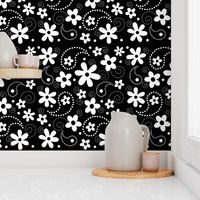 Paisley Abloom White & Black