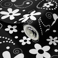 Paisley Abloom White & Black