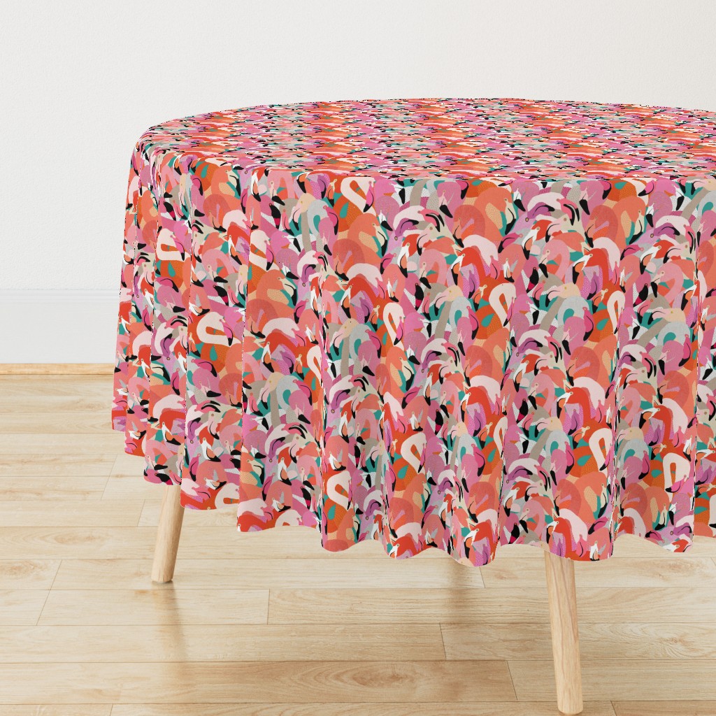 Flamingoes in Orange and Pink - LARGE