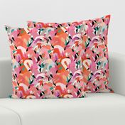 Flamingoes in Orange and Pink - LARGE