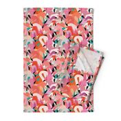 Flamingoes in Orange and Pink - LARGE