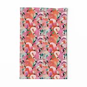 Flamingoes in Orange and Pink - LARGE