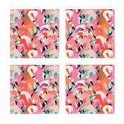 Flamingoes in Orange and Pink - LARGE